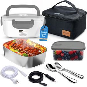 Heated Lunch Box Portable Food Warmer with 1.5L Stainless Steel Container